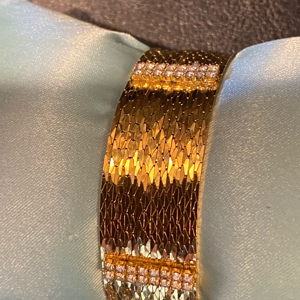 Gold herringbone multi row bracelet (Nolan Miller)